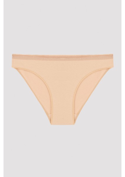Bej Easy Pamuklu Trim Slip Külot