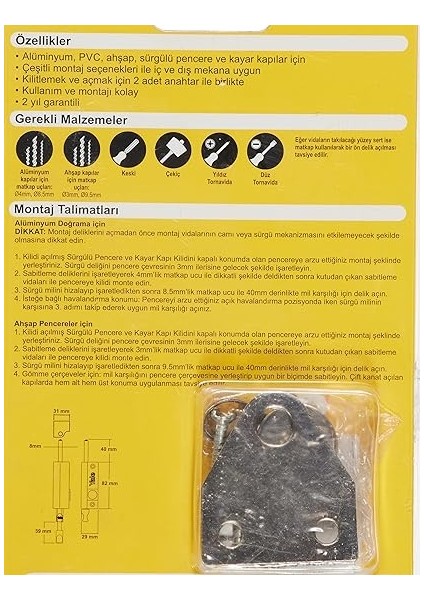 P124C Sürgülü Pencere Kilidi, Krom indirimleri