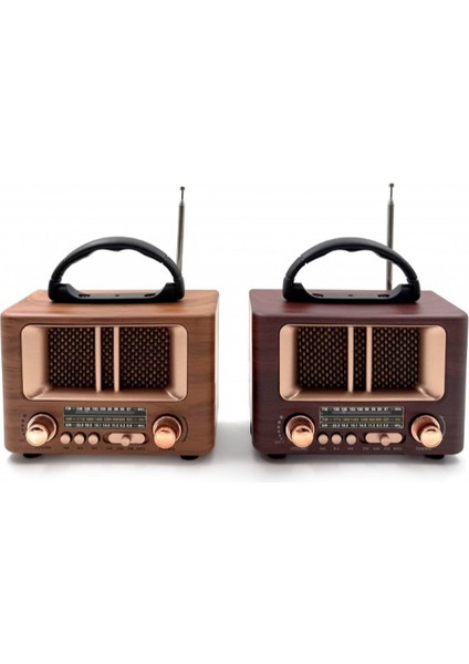 Radyo Nostaljik Model Küçük Kare Ahşap