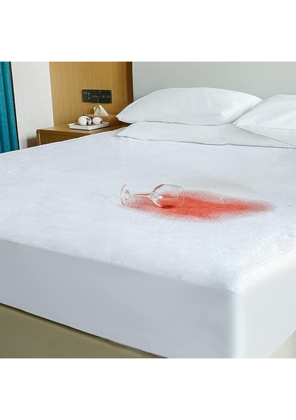 HOME%100 Pamuk, Full Kenar Fitted Sıvı Geçirmez,tek, Çift Kişilik Bebek Yatak Koruyucu Çarşaf Alez (Beyaz, 160X200)
