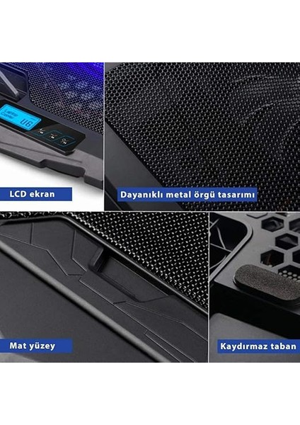 C1 LED Ekranlı Notebook Soğutucu Siyah fiyatları