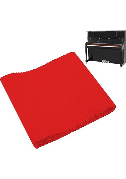 Piyano Klavyesi Kapak Bezi, Piyano Klavyesi Için Toz Koruması, Piyano Temizliği Için, Elektronik Organ, 125 x 15 Cm, Kırmızı