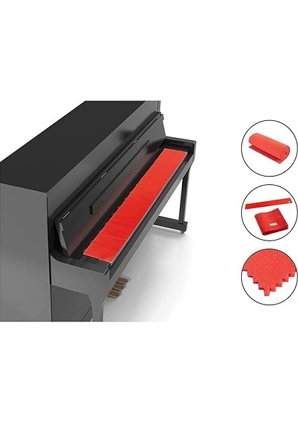 Piyano Klavyesi Kapak Bezi, Piyano Klavyesi Için Toz Koruması, Piyano Temizliği Için, Elektronik Organ, 125 x 15 Cm, Kırmızı fiyatları
