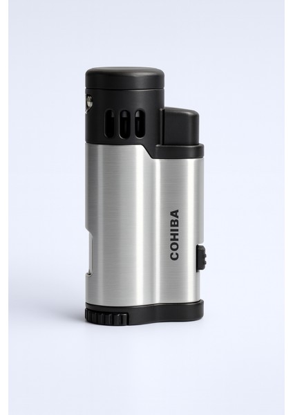 Gümüş Jet Alevli Metal Çakmak CCM0774 | Rüzgâr Dayanıklı Premium Model