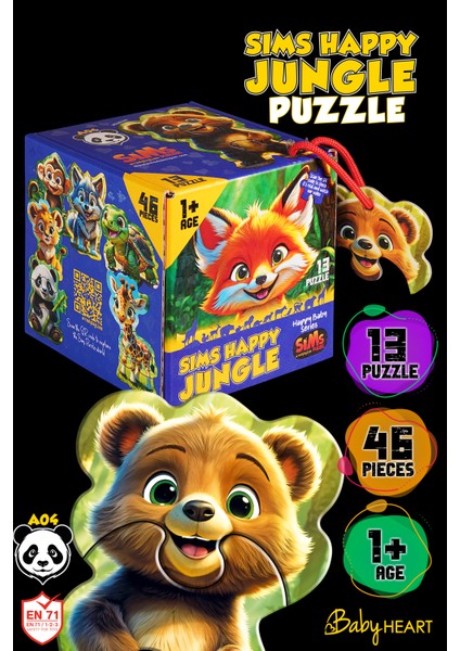 Bebekler Için Ilk Puzzle Yapboz Baby Orman - 1 Yaş Üstü Montessori Eğitici Oyuncak