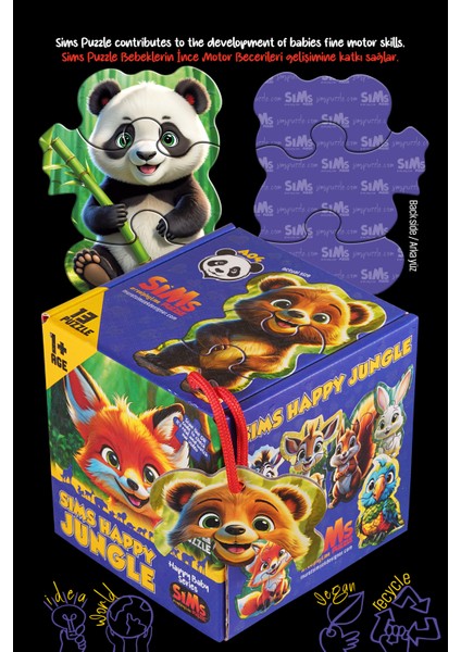 Bebekler Için Ilk Puzzle Yapboz Baby Orman - 1 Yaş Üstü Montessori Eğitici Oyuncak fırsatları