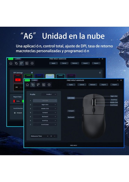 Freewolf A6 Kablosuz Oyuncu Mouse PAW3311 1000 Hz 24000 Dpı Profesyonel Bluetooth Üç Modlu Bağlantı indirimleri