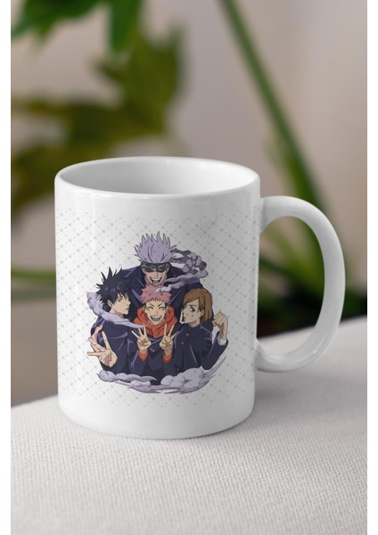 Jujutsu Kaisen Temalı Beyaz Kupa Bardak Arkadaşa Sevgiliye Hediye