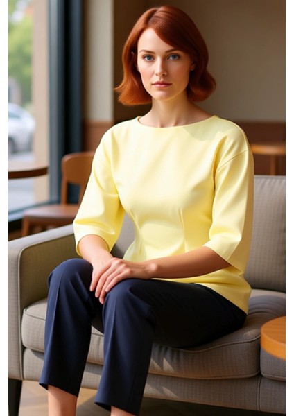 Kadın Peplum Kesim Kayık Yaka Yarasa Kol Bluz Günlük Kullanım Için Ideal Kaliteli Şık Rahat fiyatları