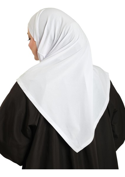 Beyaz Pratik Hazır Geçmeli Tesettür Eşarp Sandy Kumaş Kendinden Boneli 1290_42 indirimleri