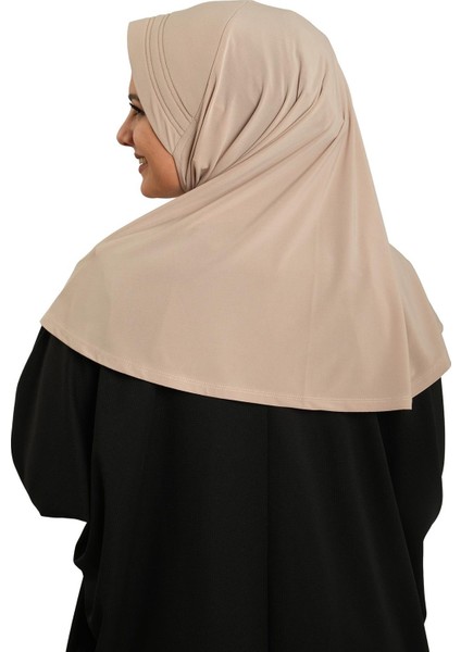 Bej Pratik Hazır Geçmeli Tesettür Eşarp Sandy Kumaş Sade 1600_12 indirimleri