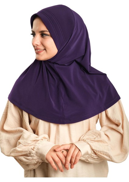 Mürdüm Pratik Hazır Geçmeli Tesettür Eşarp Sandy Kumaş Sade 1600_07 modelleri