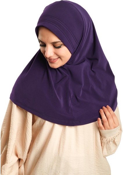 Mürdüm Pratik Hazır Geçmeli Tesettür Eşarp Sandy Kumaş Sade 1600_07 fırsatları