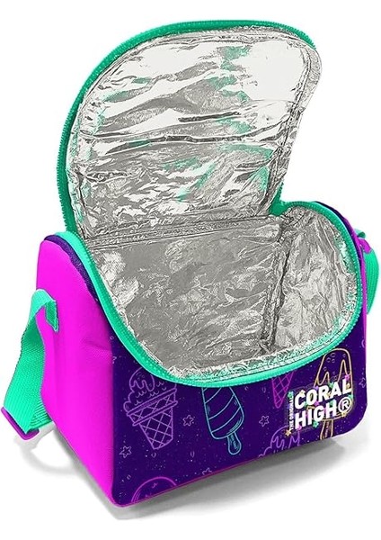 High Mor Pembe Dondurma Desenli Kız Çocuk Dörtlü Okul Çanta Seti - Ilkokul ve Ortaokul Için Uygun modelleri