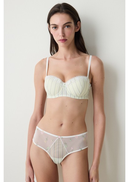 Bloom Stripe Ekru Sütyen
