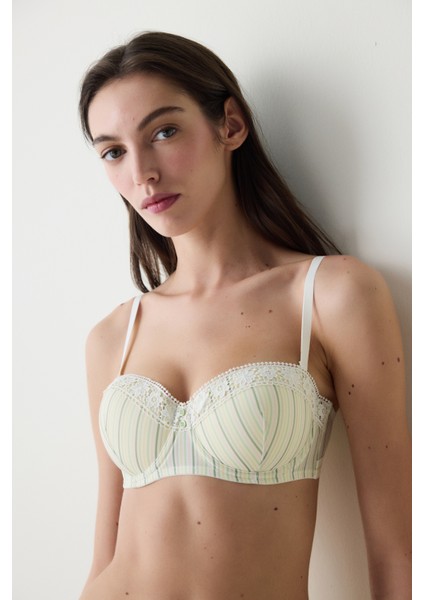 Bloom Stripe Ekru Sütyen