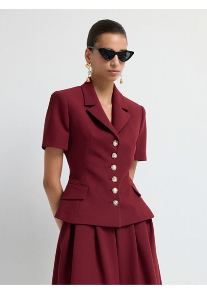 Kısa Kollu Ceket Bordo 11944799001 modelleri