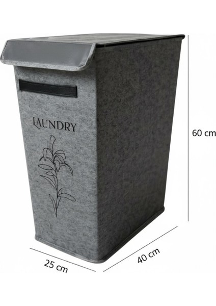 Gri Tek Gözlü Keçe Çamaşır Sepeti – Deri Detaylı, Şık ve Dayanıklı Tasarım modelleri