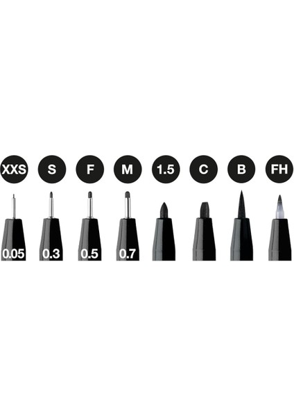 Pitt Artist Pen Çizim Kalemi 8'li, C 199 modelleri