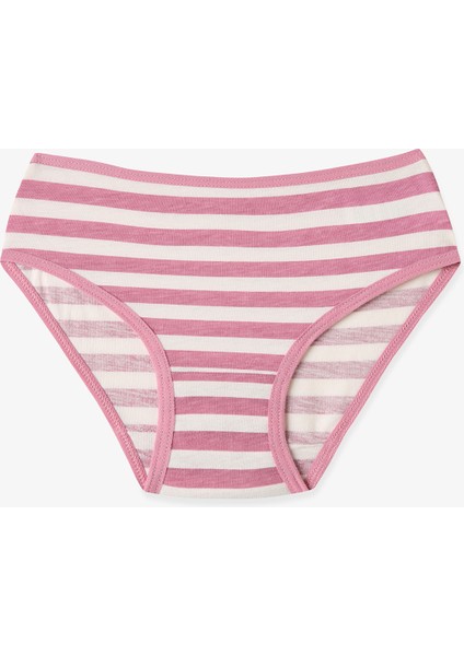 Kız Çocuk Kalp Desenli Çizgili 5'li Külot