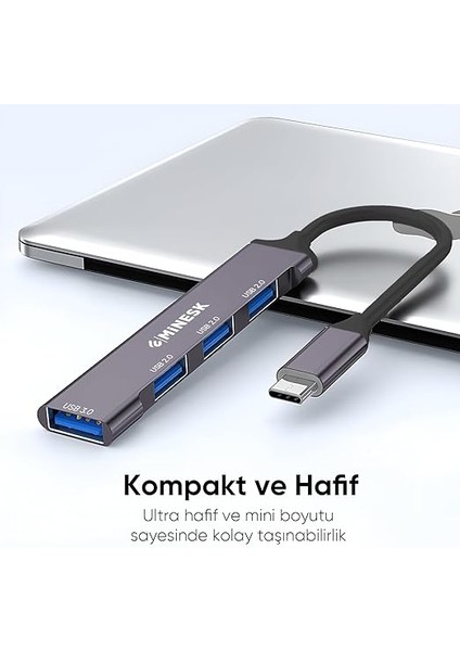 Usb-C Hub Laptop ve Macbook ile Uyumlu USB Çoklayıcı /3x USB 2.0 / 1x USB 3.0 / Çevirici Adaptör (4-In 1 USB Hub) fırsatları