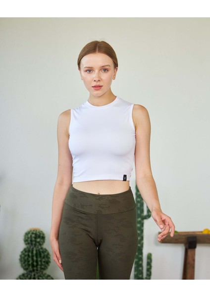Kalın Askılı Büstiyer Bisiklet Yaka Spor Crop Top fırsatları