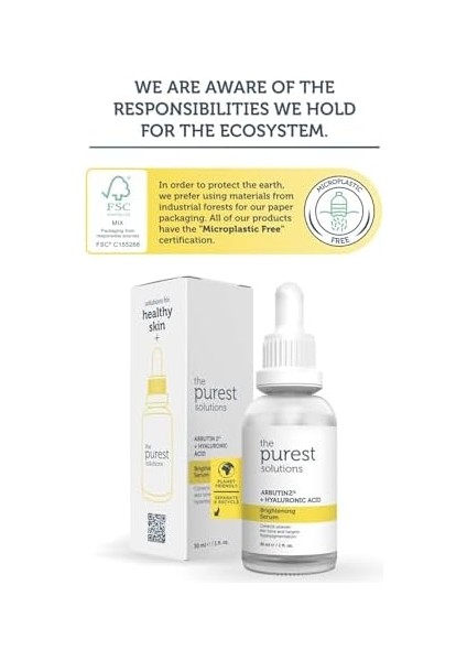 The Purest Solutions, Leke Karşıtı ve Leke Görünümü Azaltıcı Arbutin Cilt Bakım Serumu 30 ml (Arbutin%2 + Hyaluronic Acid) modelleri