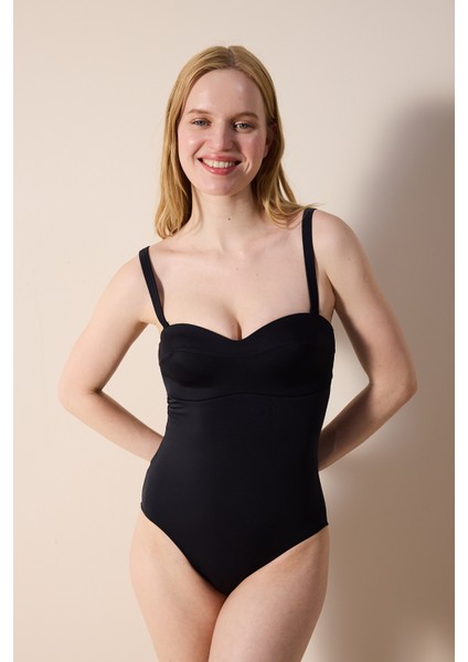 Basic New Lotus Korseli Siyah Mayo