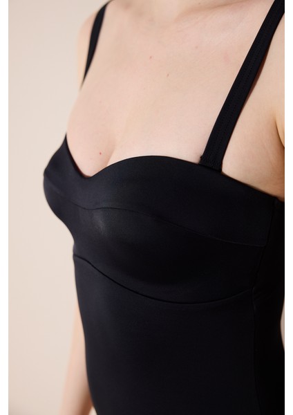 Basic New Lotus Korseli Siyah Mayo