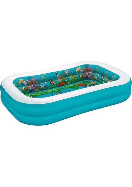 3D Undersea Adventure Şişirilebilir Oyun Havuzu 2,62 M x 1.75 M x 51 cm