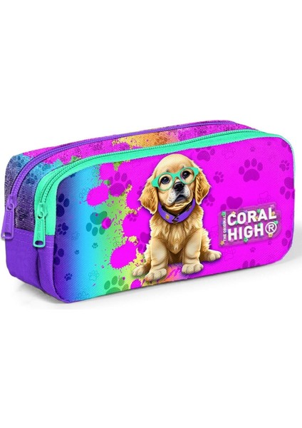 Mor Pembe Köpek Iki Bölmeli Çantası - Kız Çocuk