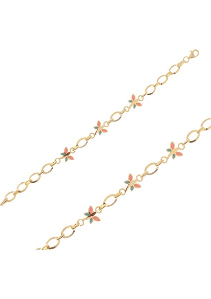 Kelebek Figürlü Çocuk Bileklik 14 Ayar Altın