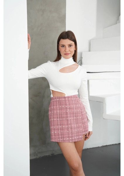 Iki Düğmeli Şort Etek Pembe H26414 fiyatları