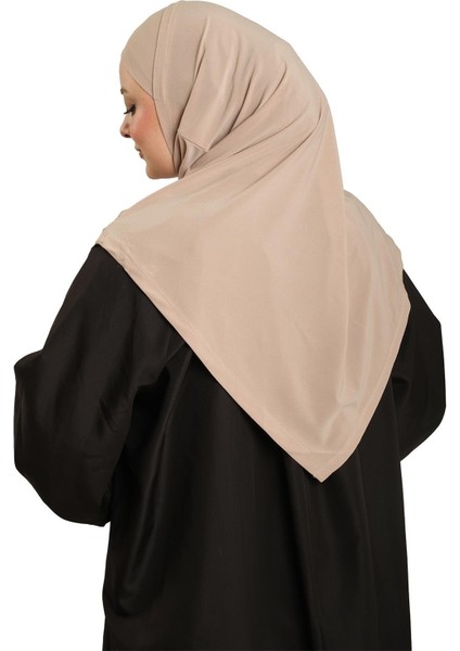 Bej Pratik Hazır Geçmeli Tesettür Eşarp Sandy Kumaş Kendinden Boneli 1290_12 indirimleri