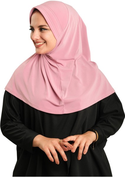 Gül Kurusu Pratik Hazır Geçmeli Tesettür Eşarp Sandy Kumaş Sade 1600_18 modelleri