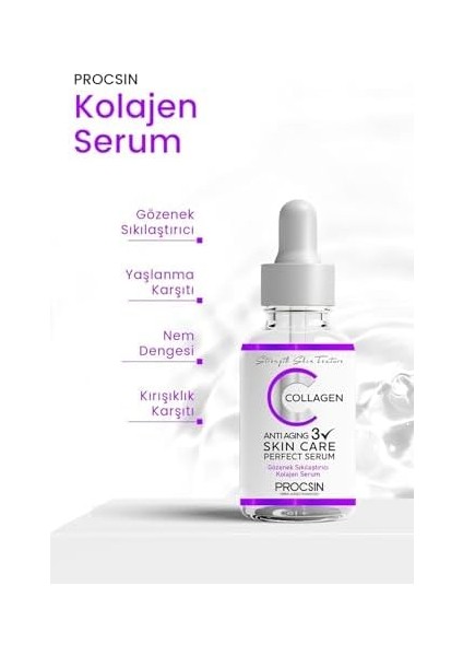 Procsın Anti-Aging Kolajen Serum, Kırışıklık Karşıtı & Gözenek Sıkılaştırıcı, Yaşlanma Karşıtı & Cilt Yenileyici, Günlük Bakım, 20 ml fiyatları