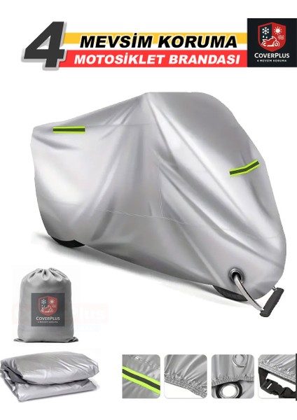 Sym Joyride 300 Reflektörlü Gri Branda,motosiklet Brandası,motor Branda Motor Örtüsü (Güvenlik Kilidi ve Bağlantı Tokalı)