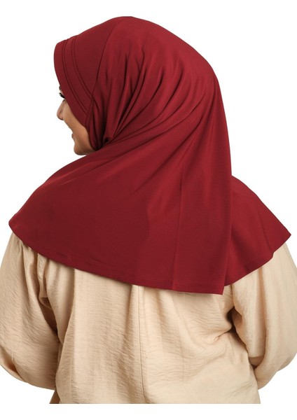Bordo Pratik Hazır Geçmeli Tesettür Eşarp Sandy Kumaş Sade 1600_16 indirimleri