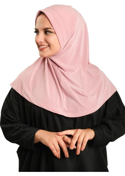 Pudra Pratik Hazır Geçmeli Tesettür Eşarp Sandy Kumaş Sade 1600_06 fiyatları