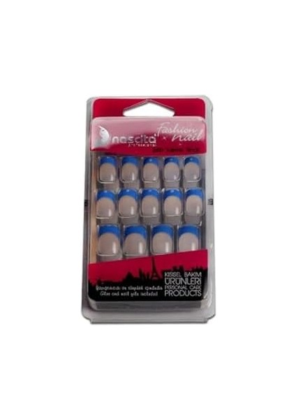 Nascita Şeffaf Mavi French Takma Tırnak (24&apos;lü)