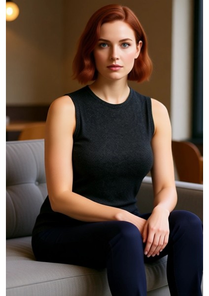 Kadın Vücudu Saran Ince Triko Bisiklet Yaka Kolsuz Kaliteli Şık Rahat Modern Zarif Günlük fiyatları