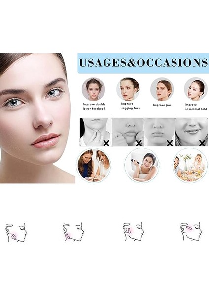 Germe Bandı,görünmez Yüz Bandı - Boyun Germe Için Görünmez Terleme Önleyici Makyaj Yüz Germe Aletleri Çift Çeneyi Azaltır Generic indirimleri