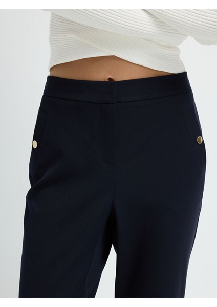 Metal Aksesuarlı Cepli Pantolon Lacivert 15335246013 fırsatları