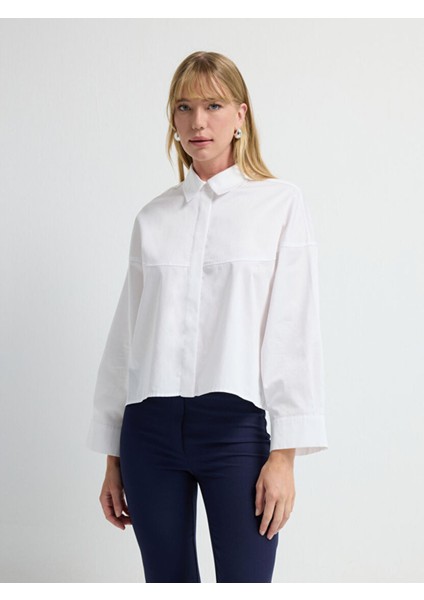 Dikiş Detaylı Gömlek Beyaz 13045784000