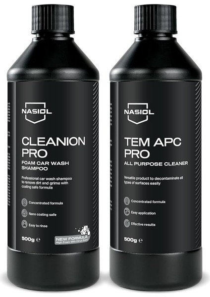 Cleanion Pro Şampuan ve Tem Apc Pro Araç Içi Temizleyici Seti