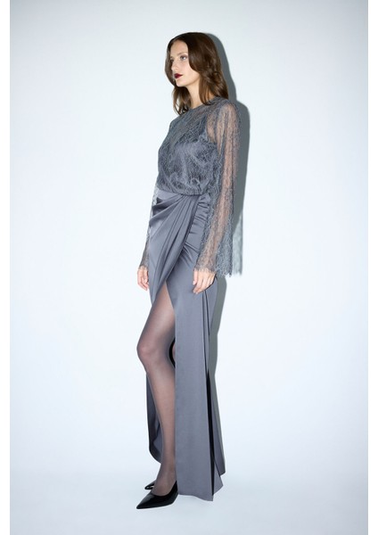 Pileli Asimetrik Etek Gri 12745955000 modelleri