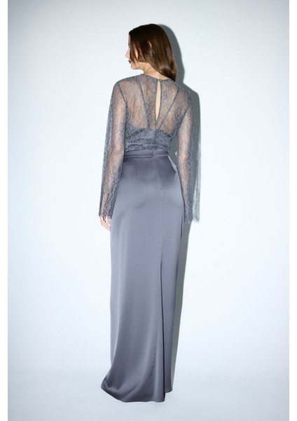 Pileli Asimetrik Etek Gri 12745955000 indirimleri