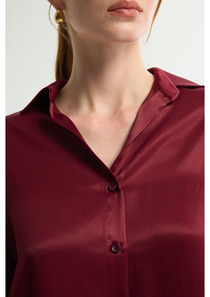 Saten Gömlek Bordo 130L9156008 fiyatları