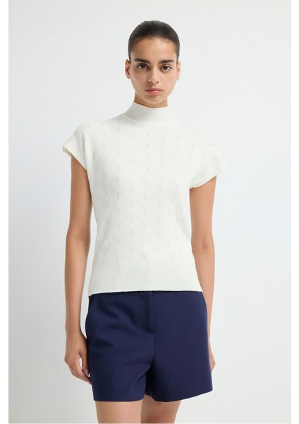 Düşük Kol Triko Bluz Kemik 11544351001