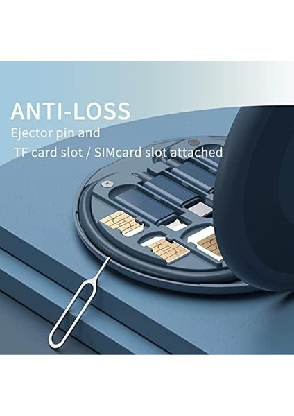 9&apos;u 1 Arada Kablo Kılıfı USB Kablosu Dönüştürme Saklama Kutusu, USB Tip C - Mikro Usb/yıldırım/usb A Kablosu Veri Aktarım Aracı Sim Kart Yuvası Tepsi Çıkarma Pimi Içerir, Telefon fiyatları